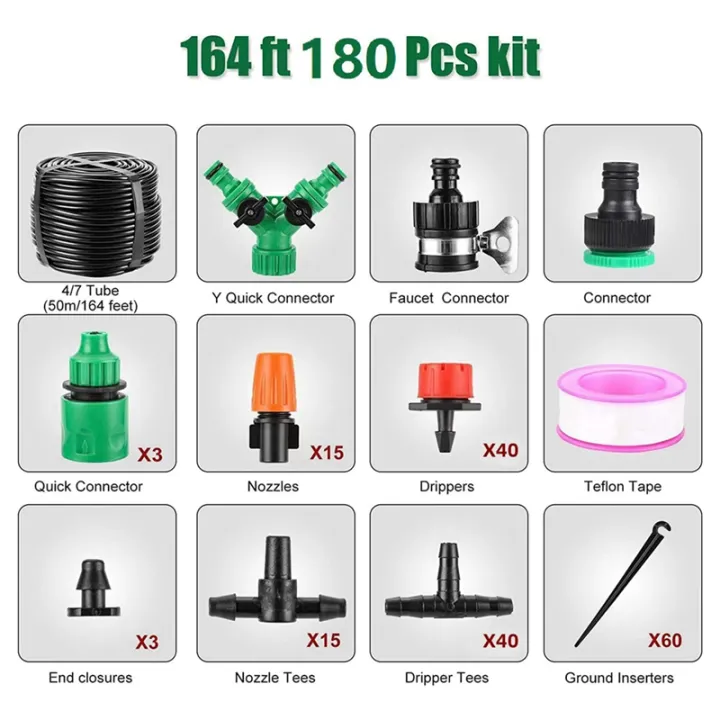 JAERBEE%20Garden%20Drip%20Irrigation%20Kit%20Drip%20Irrigation%20System%201/4%20Inch%20Blank%20Tubing%20Drip%20Kit%20DIY%20Automatic%20Irrigation%20Equipment%20Set%20-%20Image%205