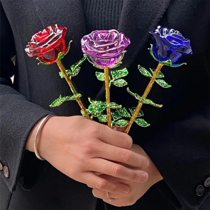 Handcrafted%20%20Glass%20Rose%20Durable%20Transparent%20Double%20Rose%20Valentines%20Day%20Gift%20Gift%20Boxed%20%20Valentines%20Day%20Rose%20for%20Valentine's%20Day%20Birthday%20Present%20Girlfriend%20Gift%20Home%20Decor%20Romantic%20Surprise%20-%20Image%202