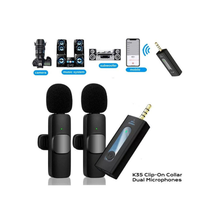 k35%20Duel%20Wireless%20Microphone%202.4Ghz%20Smart%20Noise%20Cancelling%20Mini%20Portable%20Lavalier%20Mic%20on%20Live%20Streaming%20For%20Android%20Mobile%203.5mm%20-%20Image%202