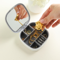 7 Compartment Jewelry Storage Box Lipstick Earrings Ring Dust-proof Storage Box Household Storage Tool with Mirror. 