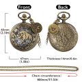 12 Constellation Zodiac Sign Quartz Pocket Watch Taurus Aquarius Pisces Aries Gemini Cancer Leo Virgo Clock Gifts with Accessory. 