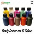 ACRAMIN Ready Colours for Fabric Painting 10 colour set. 
