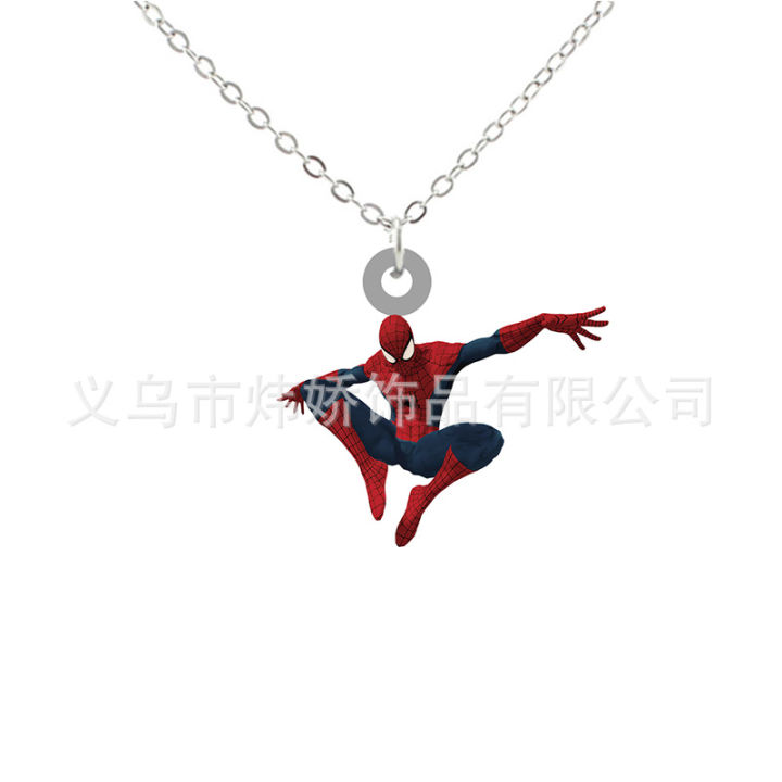 Cross-border%20Spider-Man%20Marvel%20peripheral%20necklace%20Acrylic%20heat%20shrinkable%20sheet%20epoxy%20pendant%20with%20chain%20jewelry%20-%20Image%206