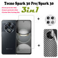 For Tecno SPark 30 30C SPark 30 Pro Clear Tempered Glass Full Cover Screen Protector For Tecno SPark 30 30C Glass Film and Lens Film Back film 3IN1. 