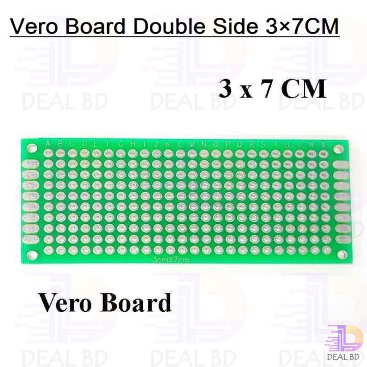 Veroboard Double Side Dot 3x7cm Glass Fiber Stripboard PCB Printed Circuit Board Project Board For Prototyping Weld Soldering Arduino DIY