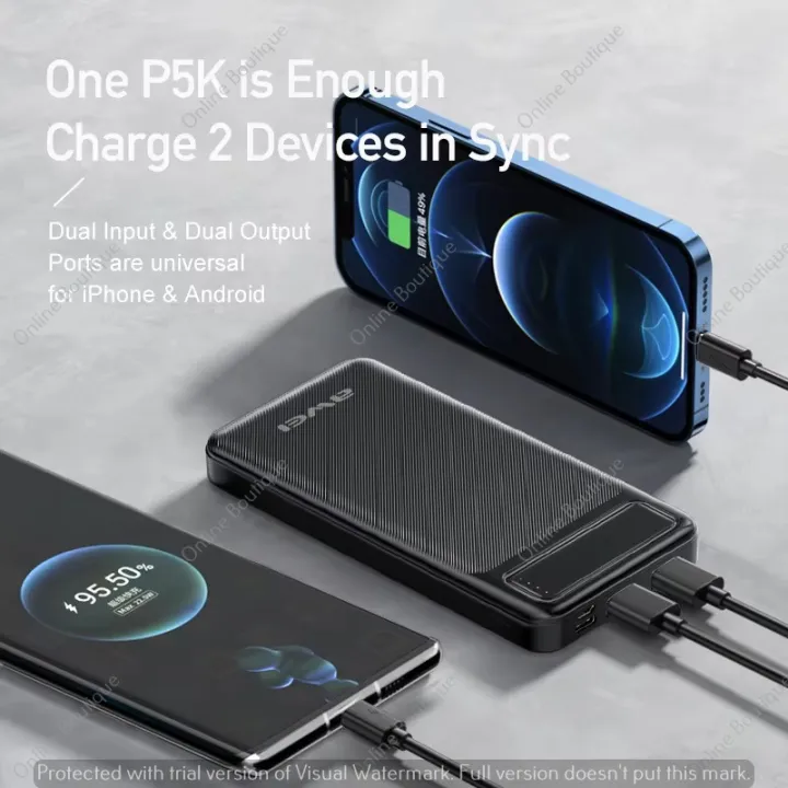 AWEI%20P5K%20Portable%20Power%20Bank%2010000mAh%20Power%20bank%20Dual%20USB%20A%20Type%20c%20Micro%20Dual%20input%20Fast%20Charge%20-%20Image%204