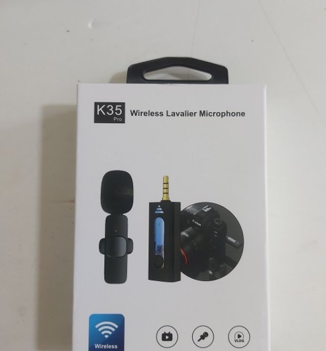 K35 Wireless 3.5mm Lavalier Microphone - Microphone- Single