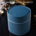 Mini Trash Can Desktop Waste Bin with -Open Lid Small Table Top Bin Graceful Round Corner Paper Bin for Home A.