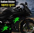 Bike Radium Sticker - Hayabusa Logo / Glow in the dark ( Waterproof & Premium quality)/ Bike Sticker Gallery. 