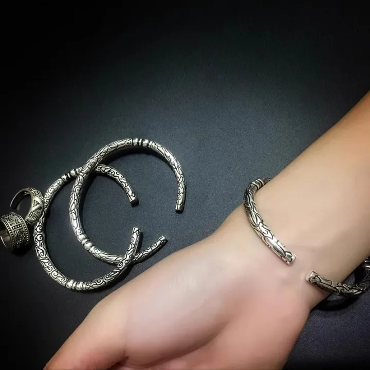 The%20Mystic%20Nine%20Buddha%20Bracelet%20Zhang%20Qishan%20Retro%20Temperament%20Marcasite%20Ring%20Men%20and%20Women%20Couples%20Openings%20Bracelet%20All-Matching%20Accessories%20-%20Image%204