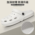 Shoes for Men 2024 New Sandals Soft Sole Anti-Slip Croc Shoes Women's Summer Outerwear Internet Celebrity Beach Light Baotou SandalsSmartwatches.