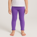 Girls Ribbed Purple Cotton Full Length Leggings From Levin. 