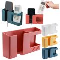 Wall Mounted 2-in-1 Mobile Phone Charging Stand and Multipurpose Storage Holder Bracket. 