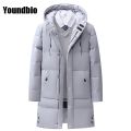 Winter Men Parkas Hooded Warm Mid-Length Coat Men Solid Color Casual Fashion Streetwear Parka Coat Men Large Size 8XL.
