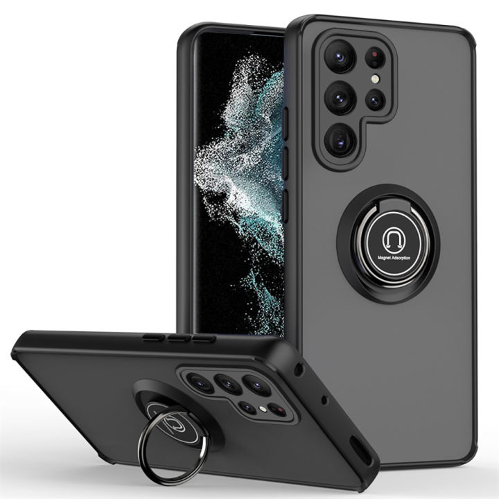 xprmy%20for%20Samsung%20Galaxy%20S23%20Ultra%20Matte%20clear%20phone%20protector%20case%20car%20magnetic%20ring%20stand%20anti-fall%20back%20cover%20-%20Image%208