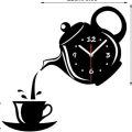 Ketly Design Teapot Decoration Wall Clock wooden Wall Decoration Clock Living Room Dining Room Tea House Leisure Black Wall Clock ( size - 12 inch ) by Doob Cart.