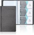 Premium Business Card Holder with Black Cover New Elegant Desk Organizer for Office Supplies. 