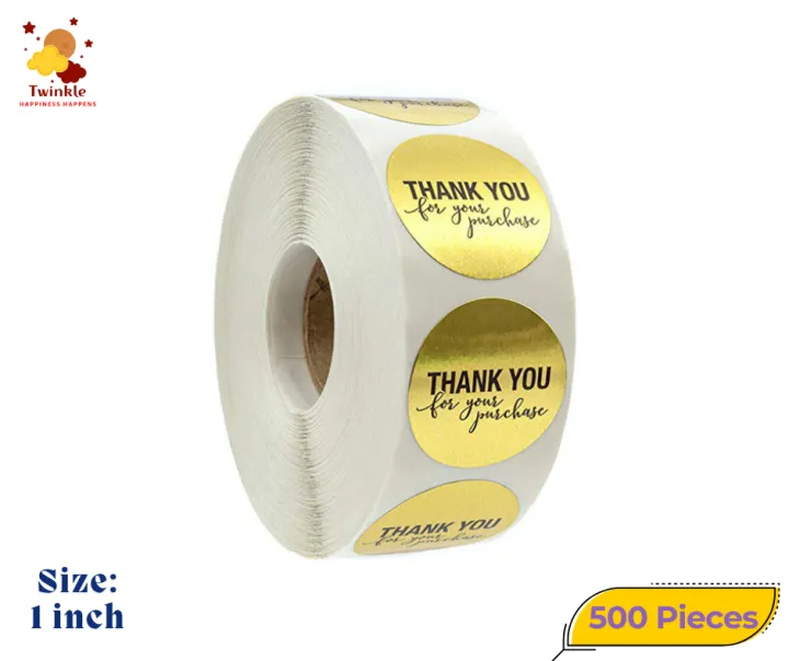 500 Pieces 1 Inch Majestic Golden Thank you for your Purchase hot ...