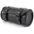 Motorcycle Fork Bag PU Leather Bicycle Handlebar Tool Pouch Sissy Bar Roll Storage Bag Saddle Bag, Universal. 