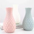 Nordic style diamond pattern vase fake plastic flower vase pot home decoratio(1psc) - Flower Vase.
