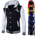 Spring Autumn Men's Hoodies Jacket Boy Baseball Hoodies Coat Fashion Streetwear Slim College Varsity Brand Stylish Veste Homme. 