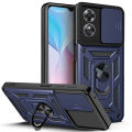 Phone Case OPPO A17 Back Cover Hard Armor Shockproof Camera Protection Handphone Casing for OPPO A17 Cover Cases Car Magnetic Navigation Holder Ring Cover.