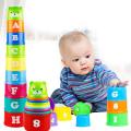 Folding Stack Cup Tower Baby problem solving Early Educational Toy 10Pcs. 