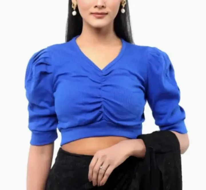 half%20sleeve%20ghoti%20hata%20crop%20top%20blouse%20for%20fashionable%20girls%20-%20Image%202