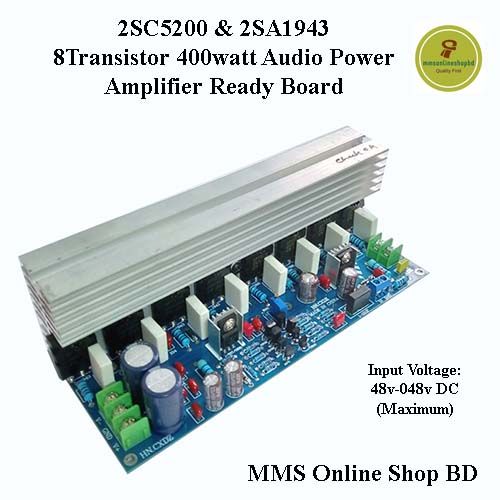 2SA1943+2SC5200 Mono 400watt Audio Power Amplifier Full Ready Board