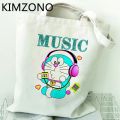 Cartoon Doraemon shopping bag canvas shopper reusable tote bag bolsas reutilizables string shoping boodschappentas cabas. 