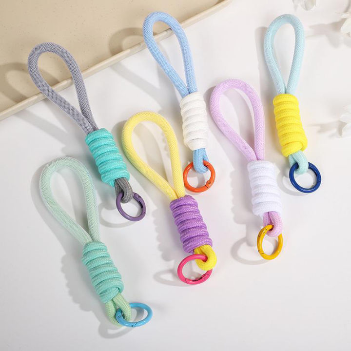 1Pc Mesh Phone Lanyard Pendant Mobile Phone Strap Bag Braided Rope Keychain NOVO