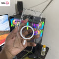 Xiaomi Redmi Note 14 4G Berlia Transparent Magnatic Magsafe Anti Yellow Clear Protective Phone Case Back Cover.