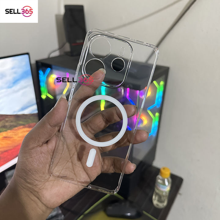Xiaomi%20Redmi%20Note%2014%204G%20Berlia%20Transparent%20Magnatic%20Magsafe%20Anti%20Yellow%20Clear%20Protective%20Phone%20Case%20Back%20Cover%20-%20Image%203