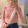 Pile Collar Bottoming Shirt Women's Inner Wear Black High Collar Long Sleeve T T-shirt Women's Autumn and Winter Tight Spring and Autumn All-Match Top.