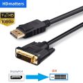 DisplayPort to DVI Cable 1080P DP to DVI-D monitor cable DisplayPort in to DVI out converter adapter for Nvidia HP Dell Asus.