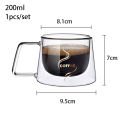 YWDL 200ml Double Wall Glass Coffee Mug Heat-resistant Espresso Cup Thermo Insulated Cup For Latte Cappuccino Tea Drinkware Set.