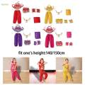 Kids Belly Dance Costumes Set Oriental Kids Indian Dance Costume 140cm Red. 