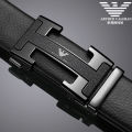 's Automatic Leather Buckle Pant Belt Youth All-Matching Pure CowhideHBuckle Men's Belt Tide.