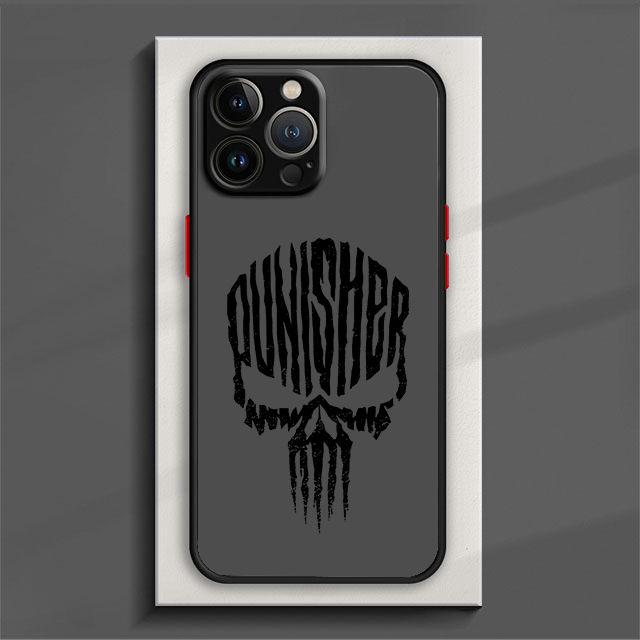 Marvel%20Art%20Punisher%20Phone%20Case%20For%20iPhone%2015%2014%2013%2012%2011%20Pro%20Max%20mini%20XS%20Max%20XR%20X%208%20Plus%20SE%20Frosted%20Translucent%20Cover%20-%20Image%207