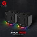 FANTECH SONAR GS202 RGB LED Speaker 3.5MM PLUG and USB PLUG Gaming Speaker for Game Player Portable Speaker for PC Laptop. 