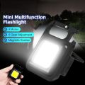 Mini LED light Work Light Portable Pocket Flas-hlight Keychains USB Rechargeable Small Light Corkscrew Waterproof Camping Lantern Magnet Design Fishing Emergency Lamp 3 Mode. 