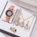 Fashionable Belt Stone Watch and Stone Jewelry Sets For Women Gift Item.