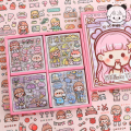 Mr.Paper Kawaii Stickers Cartoon Girls Daily PET Waterproof Goo Card Handbook DIY Decoration Material Korean Stationery.