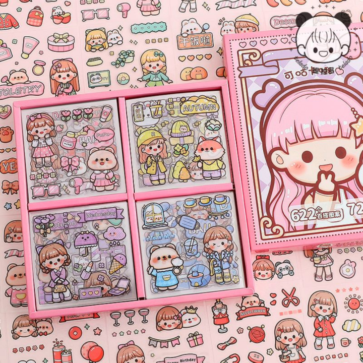 Mr.Paper%20Kawaii%20Stickers%20Cartoon%20Girls%20Daily%20PET%20Waterproof%20Goo%20Card%20Handbook%20DIY%20Decoration%20Material%20Korean%20Stationery%20-%20Image%202