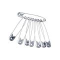 Nickel Plated Safety Pin 12 Pieces 0-1-2. 