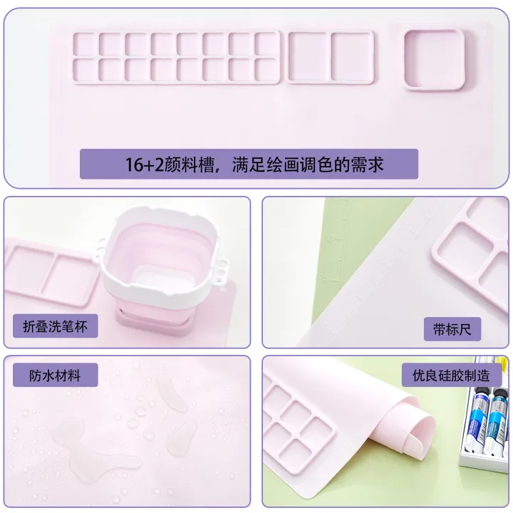Children%20Drawing%20Toys%20Silicone%20Painting%20Mat%20Set%20for%20Children's%20Day%20Gift%20Montessori%20Graffiti%20Mat%20Washable%20Watercolor%20Palette%20Set%20-%20Image%204