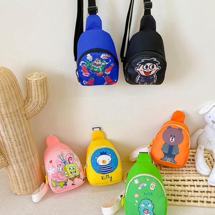 【akula store】Kids Chest Bag Cute Girl Boy Fanny Cartoon Anime Print Chest Bag Children Belt Bag Money Pouch Baby Zipper Waist Pack Bum Bag