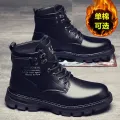 Winter High-Top Dr. Martens Boots Men's Black Autumn Thick Bottom Casual Men's Shoes plus Velvet Thick Cotton Shoes Work Shoes Snow Boots. 