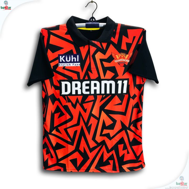 SunRisers Hyderabad Short Sleeve Cricket Jersey For Men - SH Half Sleeve Collar Polo IPL Jersey - SunRisers Jersey 2026