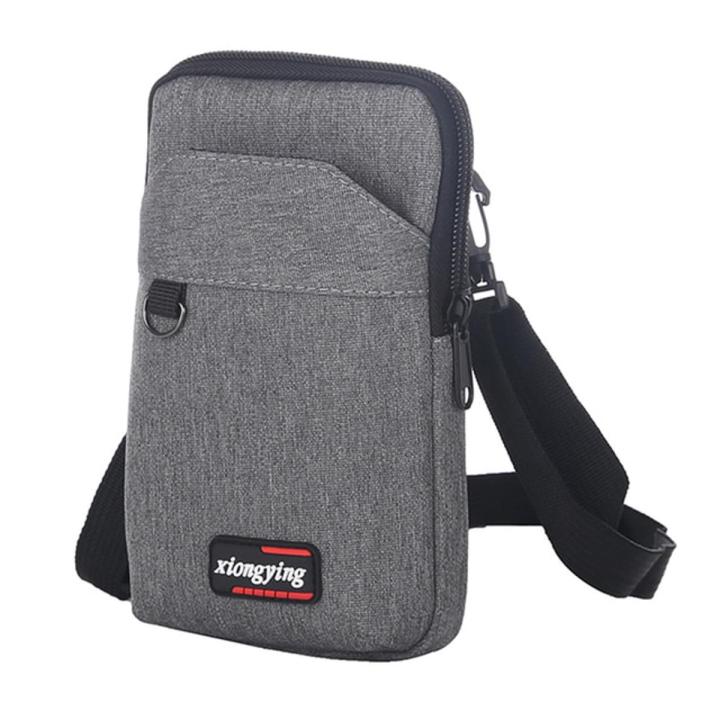 Men Shoulder Bags Pure Color Waterproof Nylon Cloth Sling Pack Messenger Bag Large Capacity Crossbody Bags For Casual Business